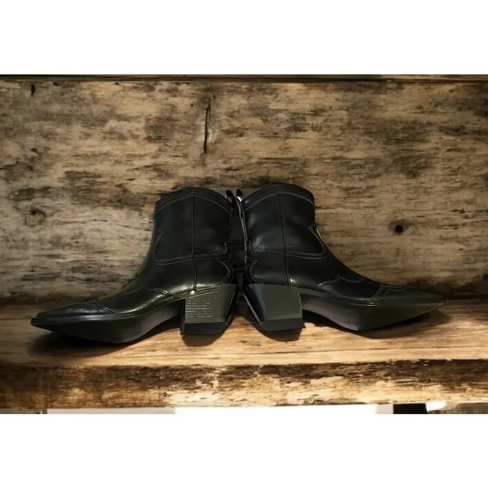 Madden Girl Swifty Black Women's Half Cowboy Boots Shoes 2